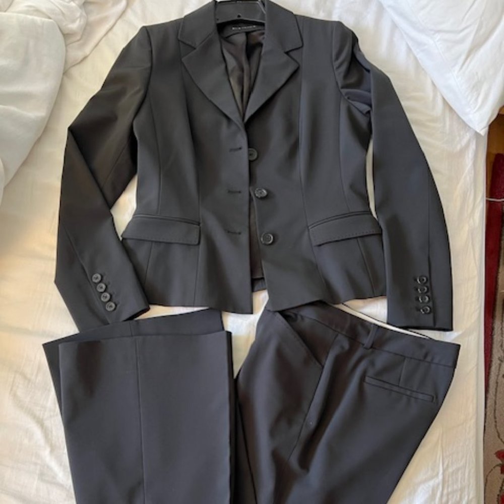 Elie Tahari Black Suit (blazer + wide/flare pants)